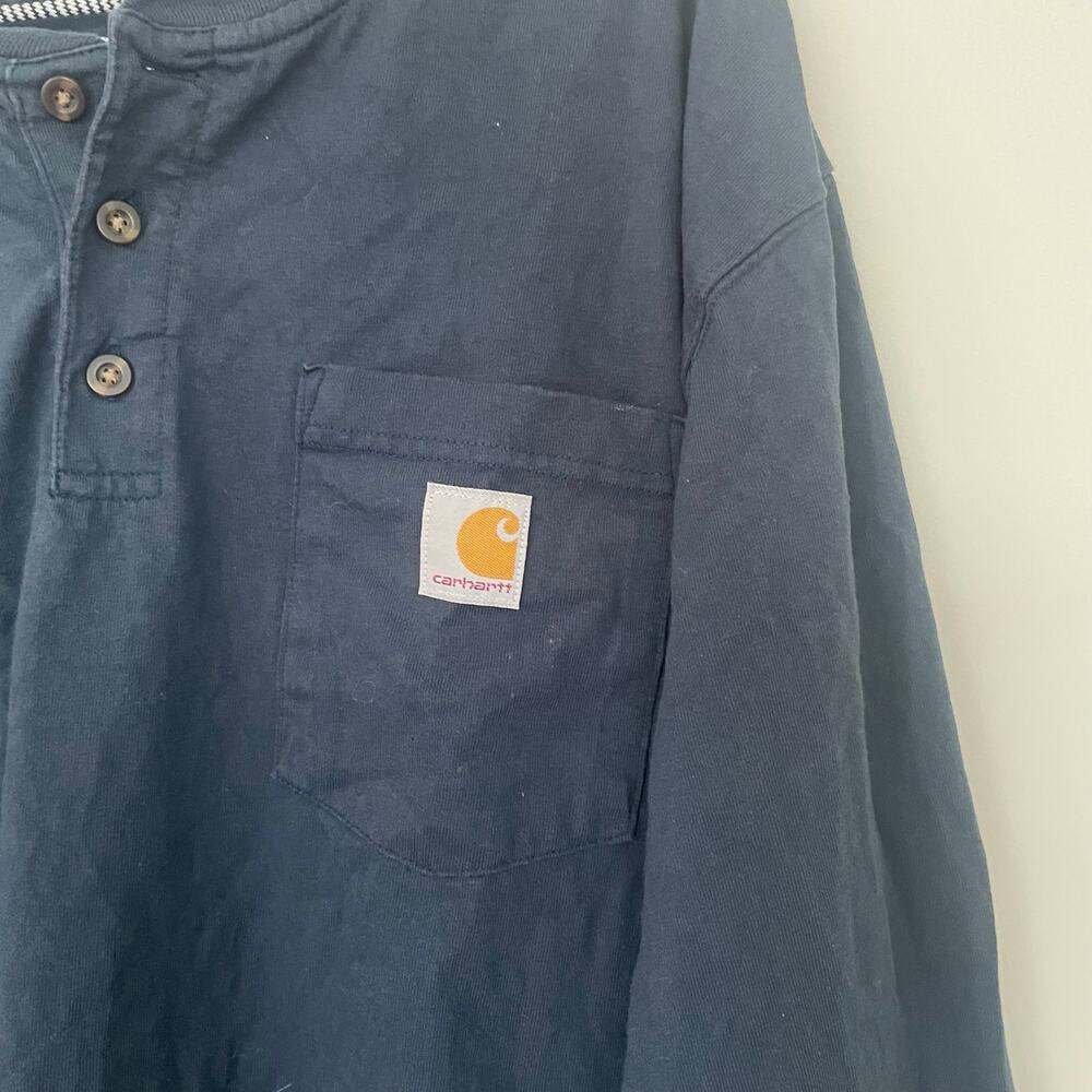 Carhartt® Long Sleeve Henley T-Shirt Size Large Loose Fit - Picture 3 of 12